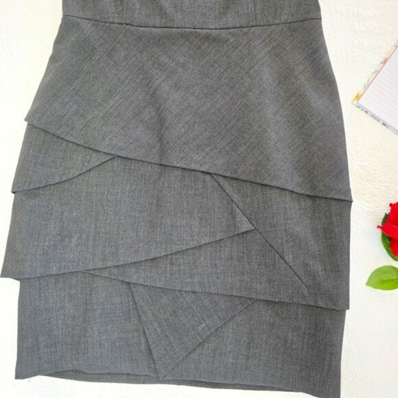 Calvin Klein Women's Career Mini Dress Size Large Charcoal Grey Cap Sleeves Work - Picture 7 of 15